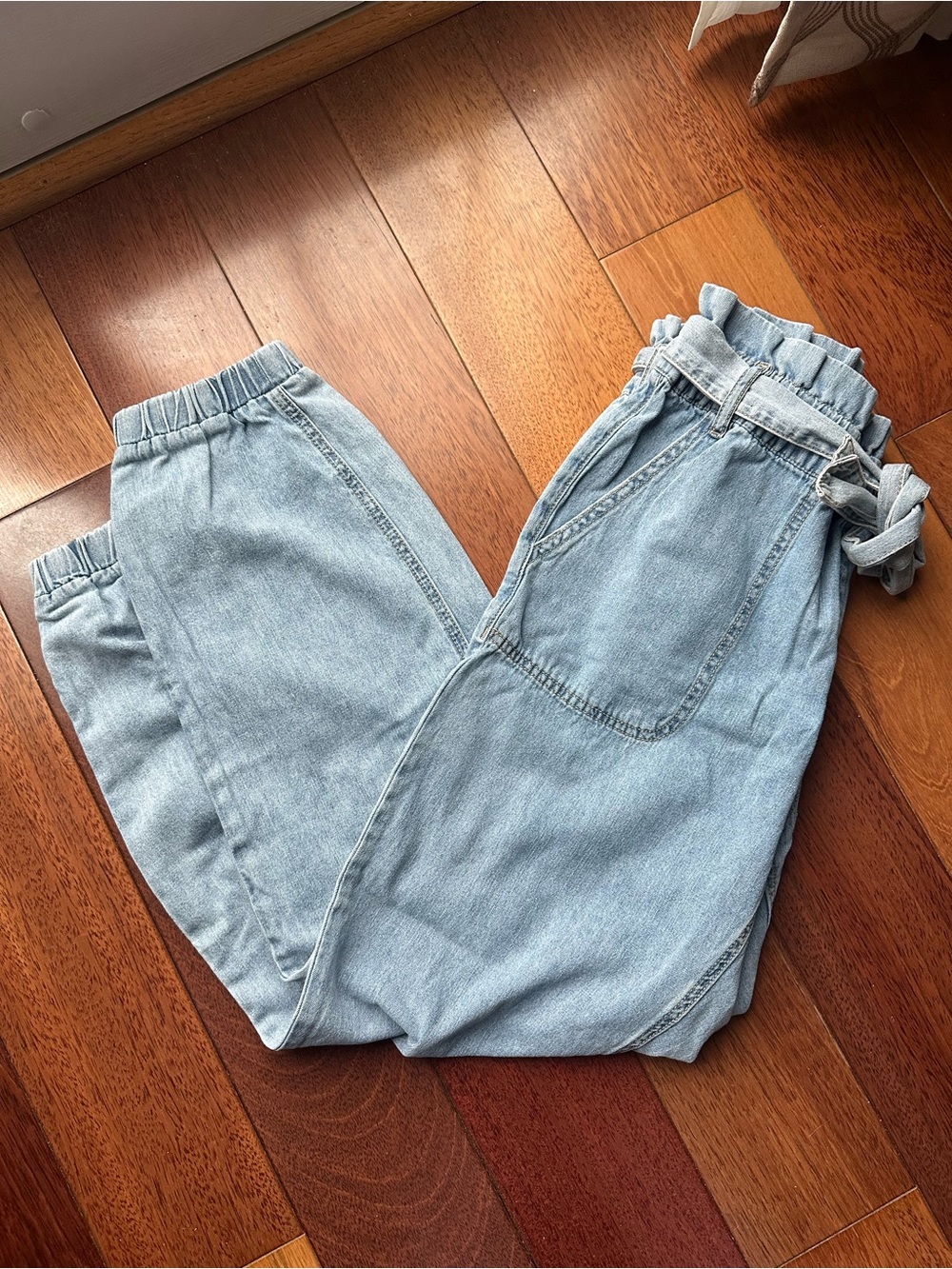 Blue Rain Light Wash Denim Joggers